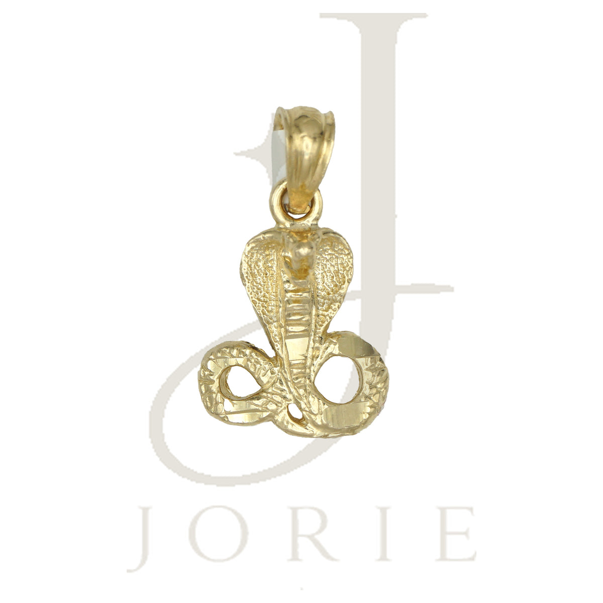 10k Yellow Gold Womens Mens Unisex Cobra Snake Animal Charm Pendant