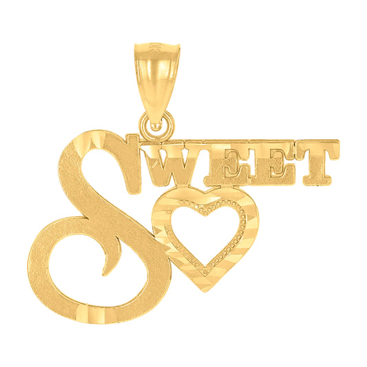 10k Yellow Gold Womens Sweet Heart Charm Pendant
