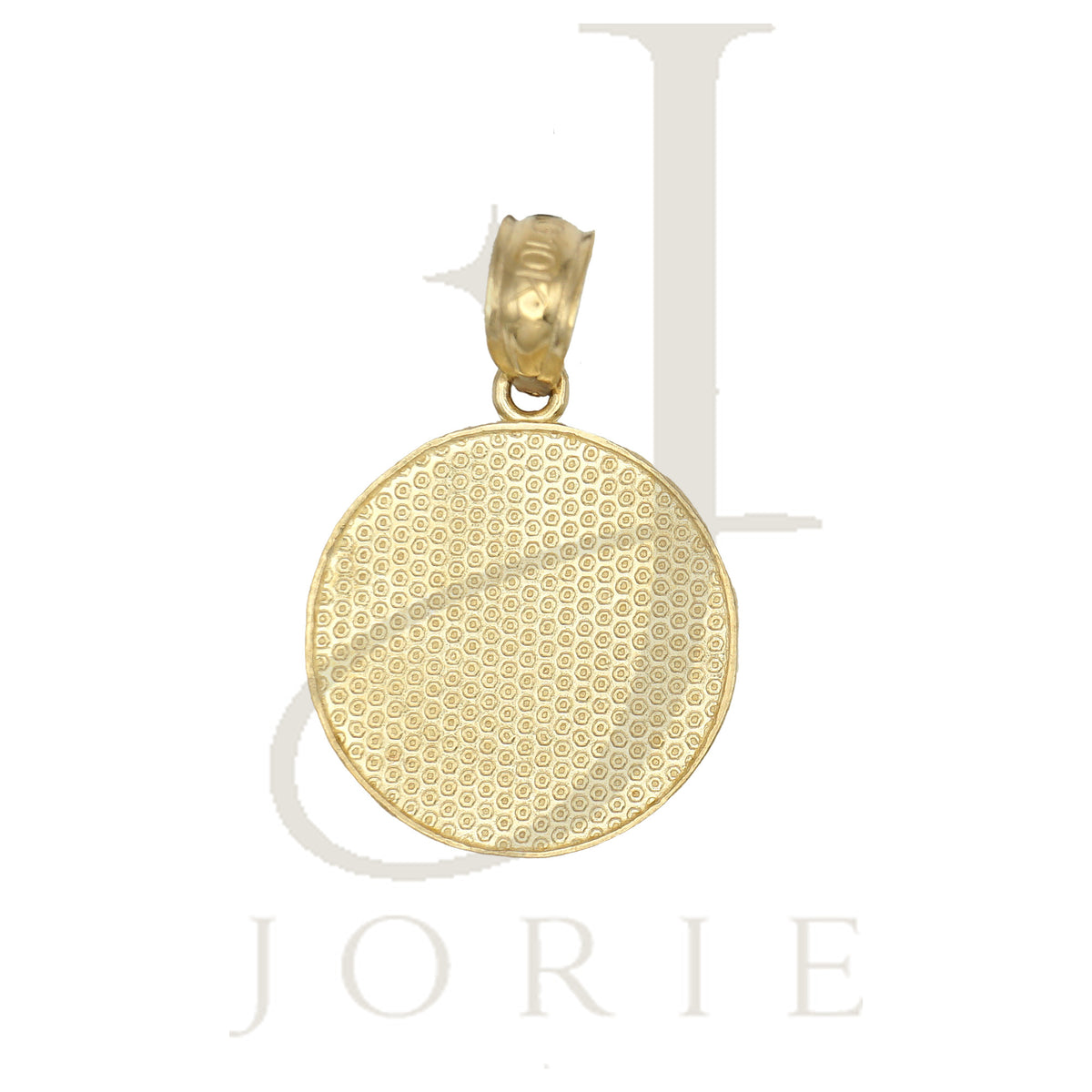 10k Yellow Gold Smiley Face Emoji Round Charm Pendant