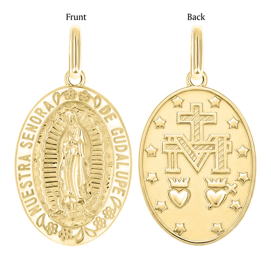 10kt Yellow Gold Unisex Miraculous Medal Religious Pendant