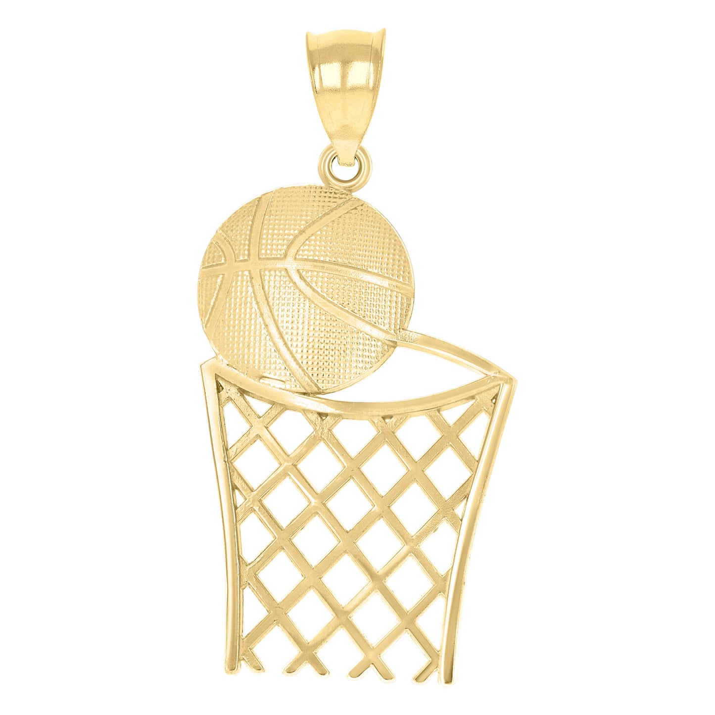 10k Yellow Gold Mens Basket Ball Sports Charm Pendant