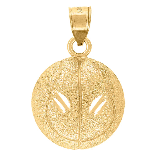10k Yellow Gold Mens Textured Soccer Ball Sports Charm Pendant
