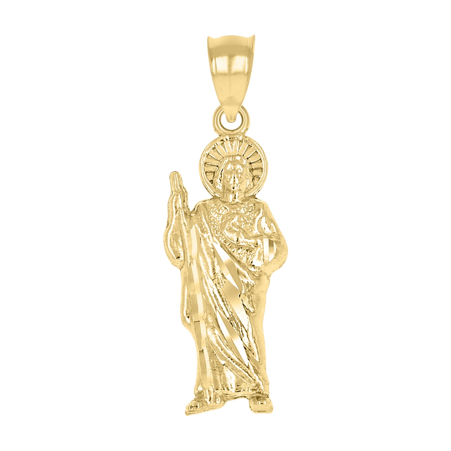 10kt Yellow Gold Mens St. Jude Religious Charm Pendant