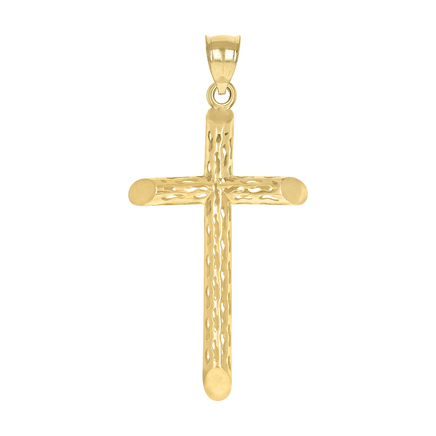 10kt Yellow Gold Unisex Filigree Cross Religious Charm Pendant