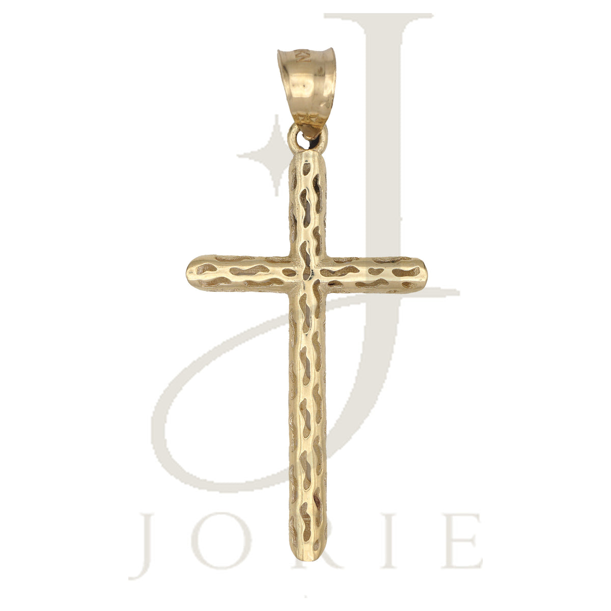 10k Yellow Gold Unisex Filigree Cross Religious Charm Pendant