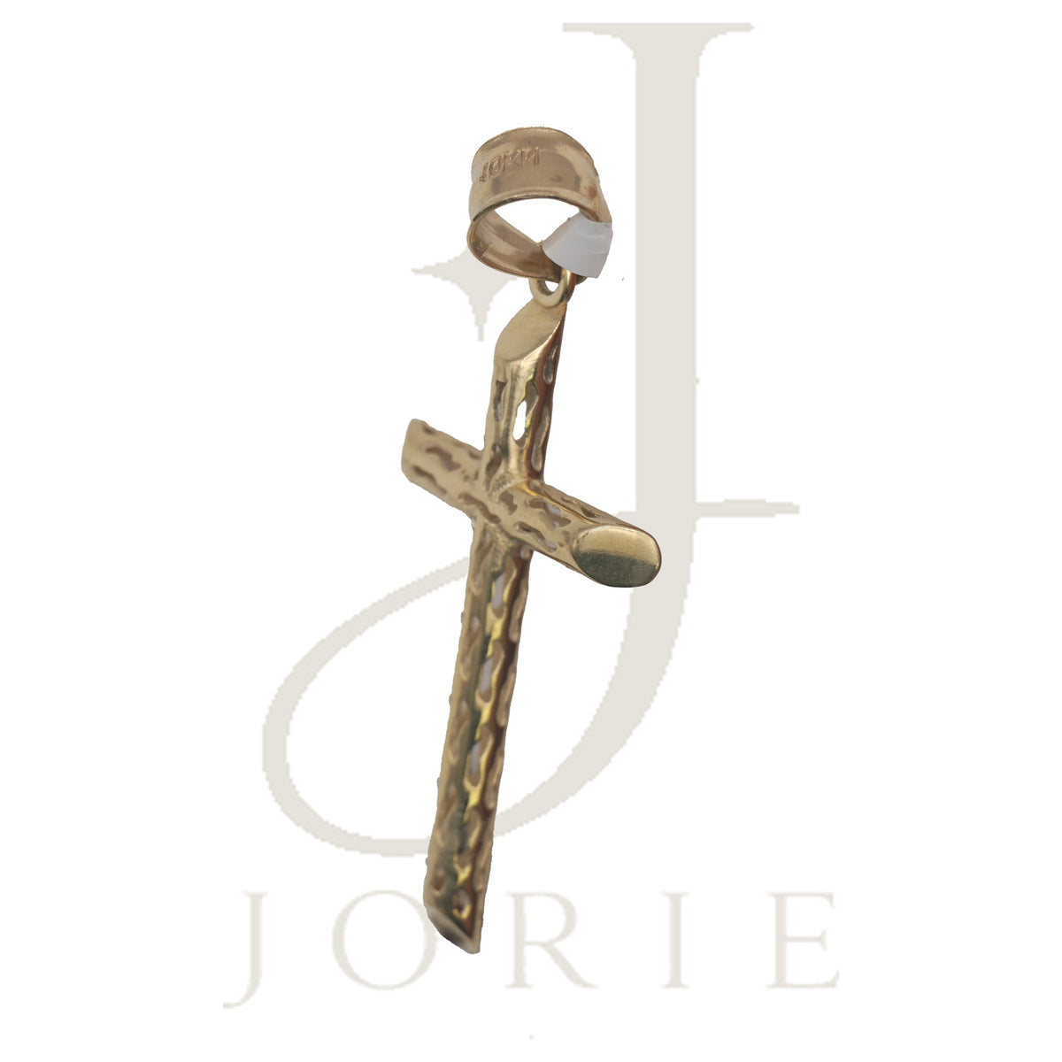10k Yellow Gold Unisex Filigree Cross Religious Charm Pendant
