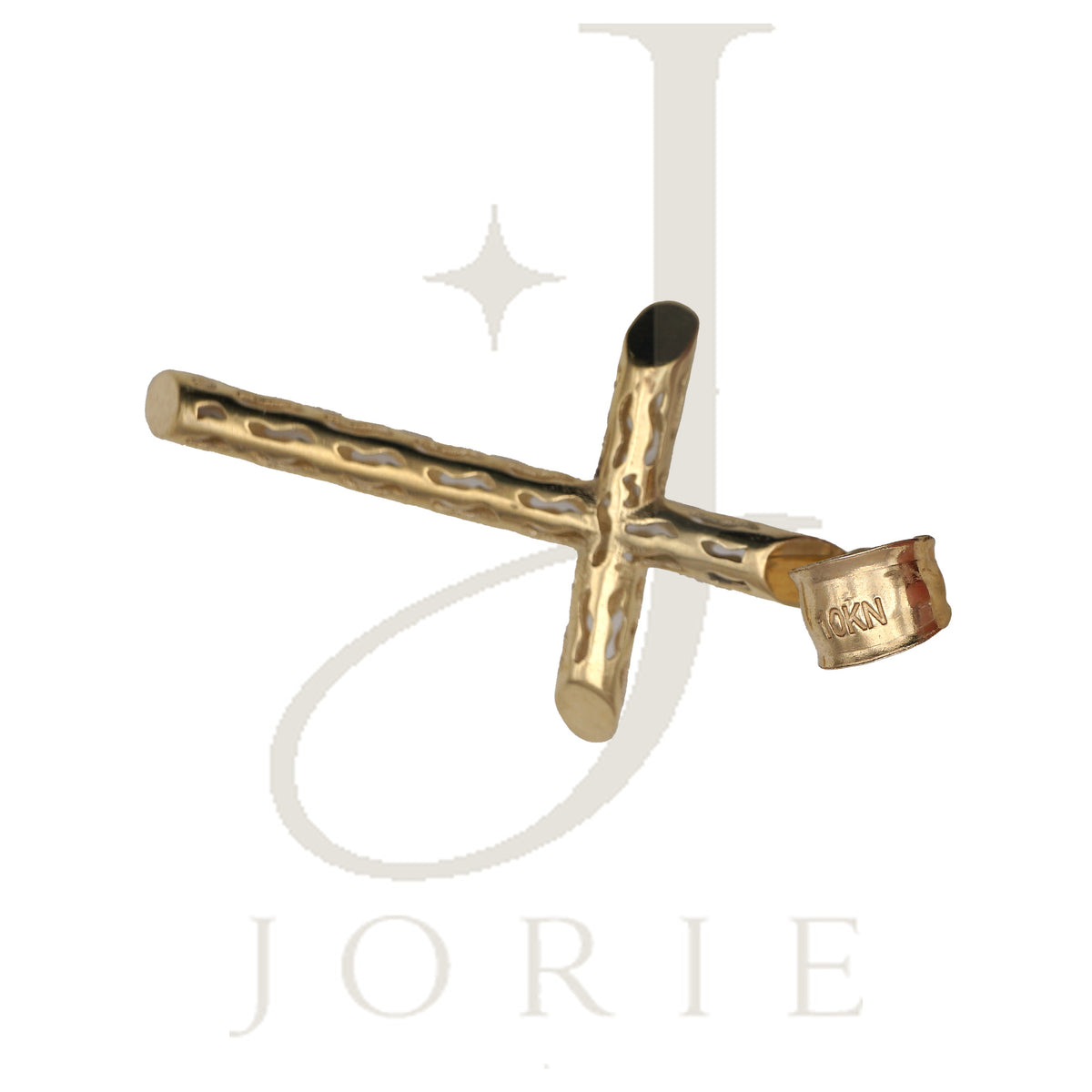 10k Yellow Gold Unisex Filigree Cross Religious Charm Pendant