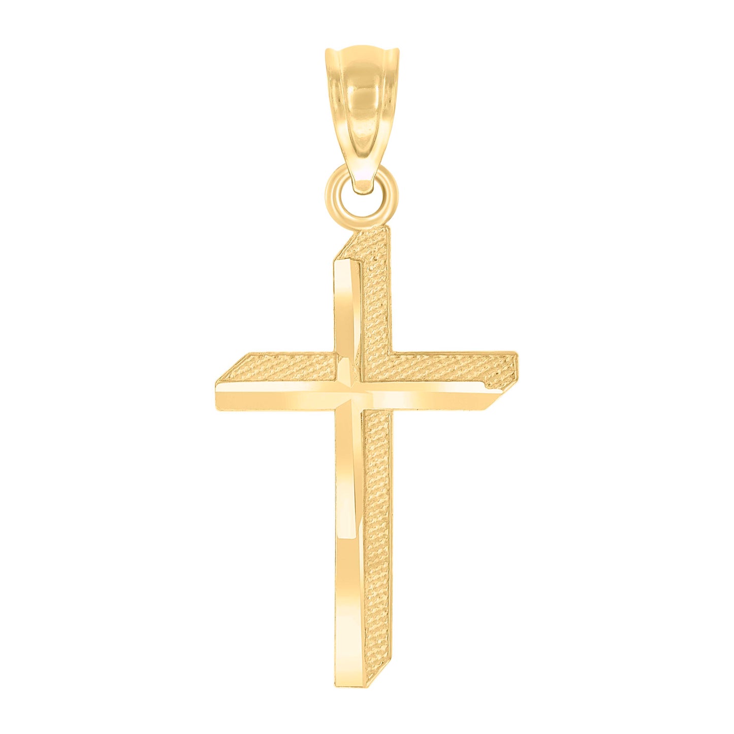 10kt Yellow Gold Unisex Cross Religious Charm Pendant