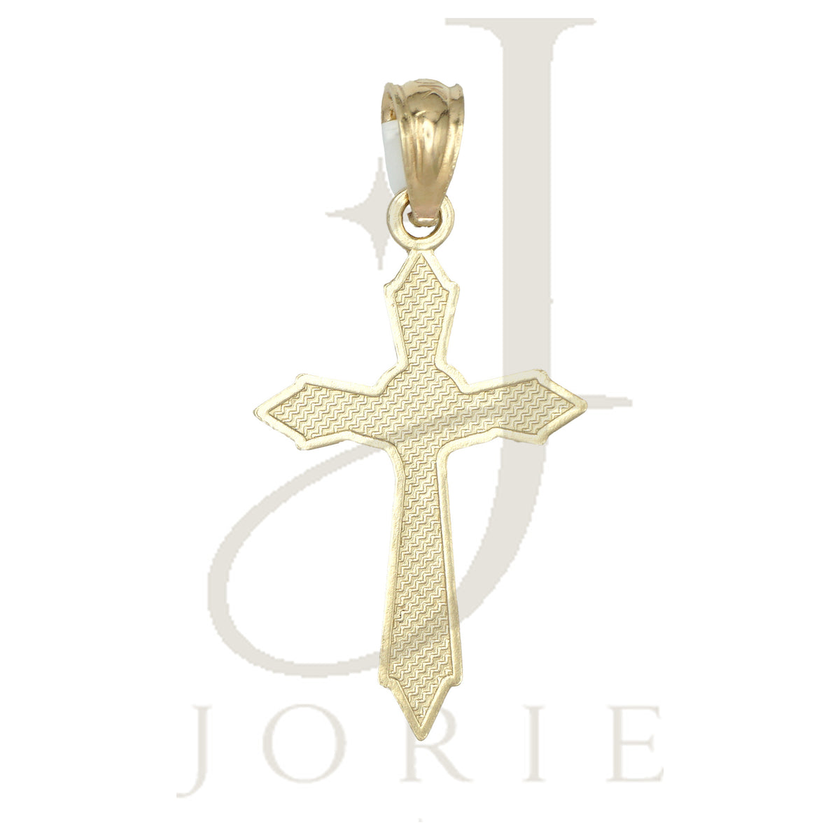 10k Yellow Gold Diamond-Cut Unisex Cross Crucifix Religious Charm Pendant