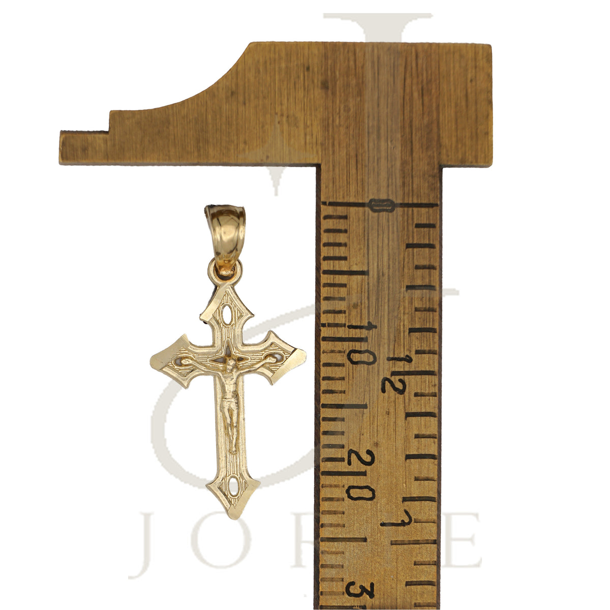 10k Yellow Gold Unisex Crucifix Cross Religious Charm Pendant