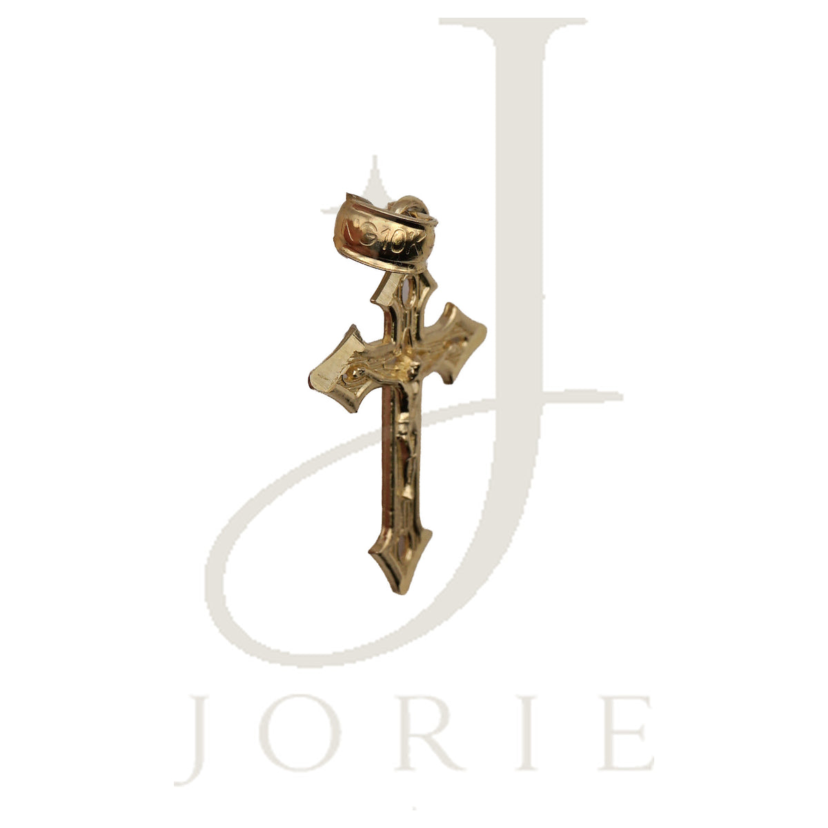 10k Yellow Gold Unisex Crucifix Cross Religious Charm Pendant