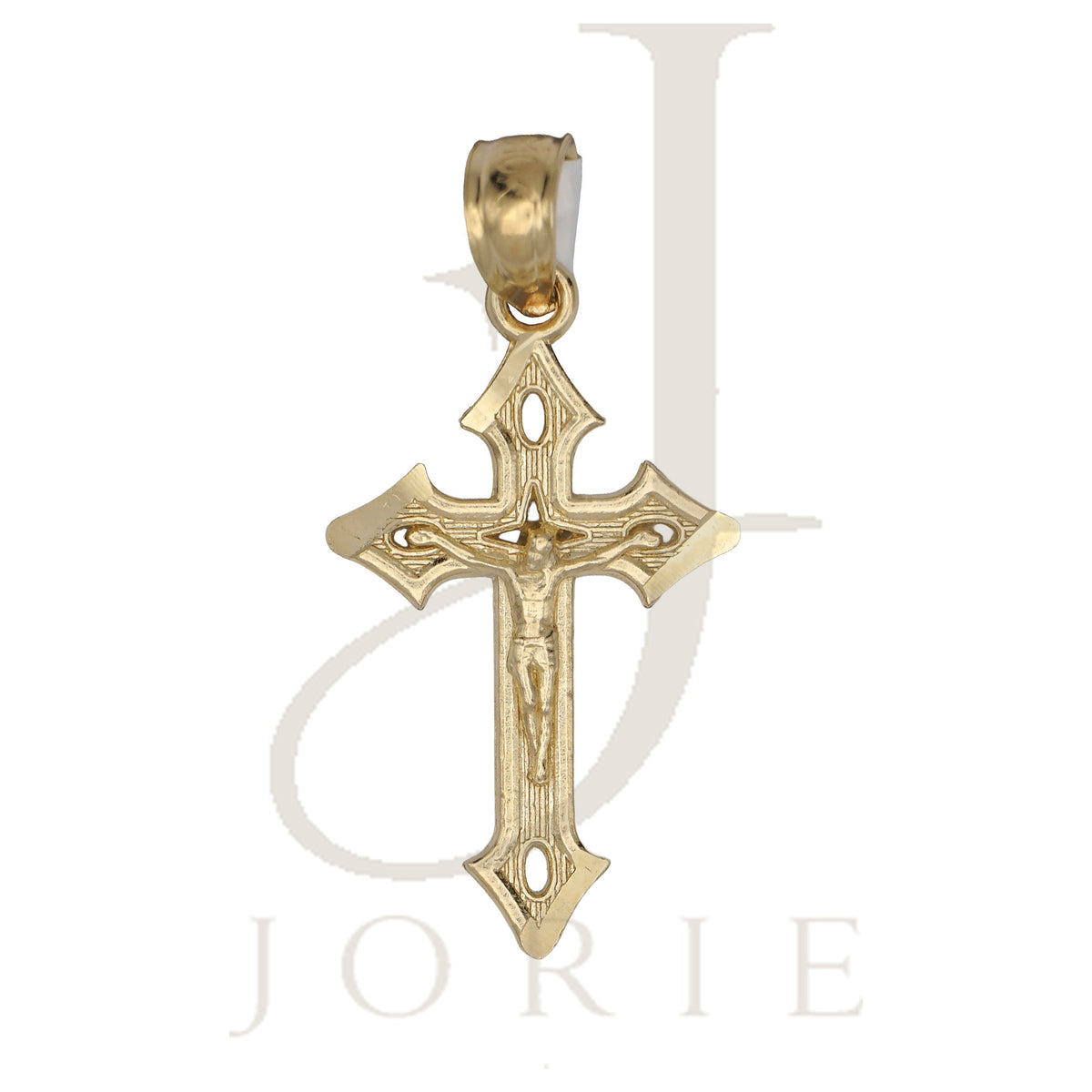10k Yellow Gold Unisex Crucifix Cross Religious Charm Pendant