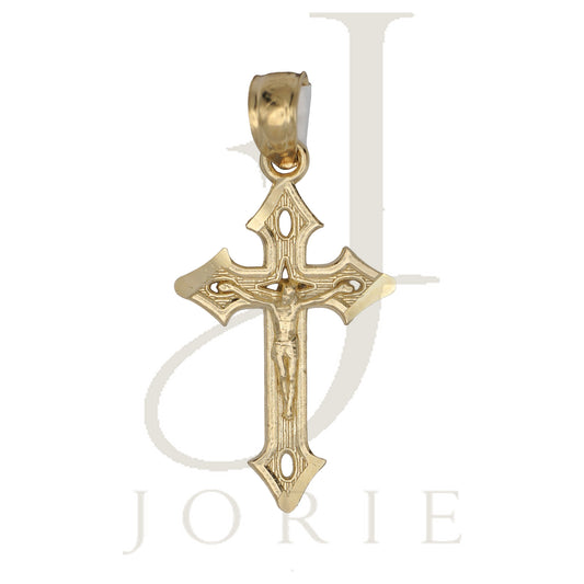 10k Yellow Gold Unisex Crucifix Cross Religious Charm Pendant