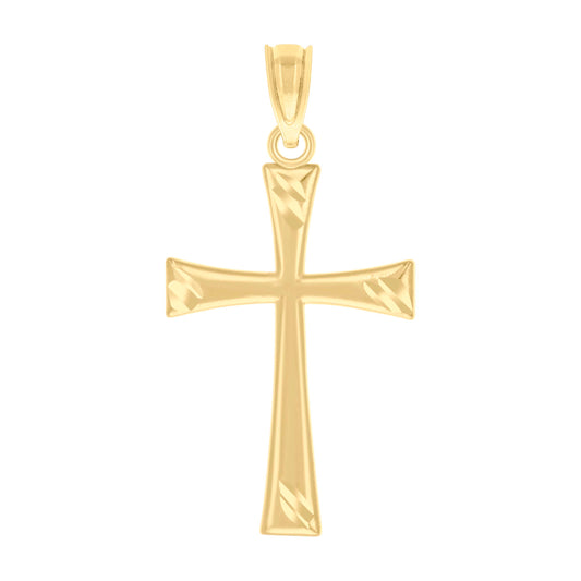 10kt Yellow Gold Unisex Cross Religious Charm Pendant