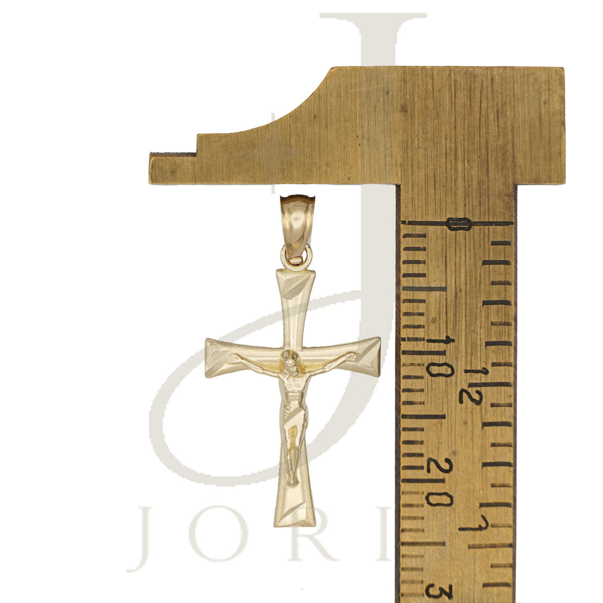 10k Yellow Gold Unisex Cross Crucifix Religious Charm Pendant