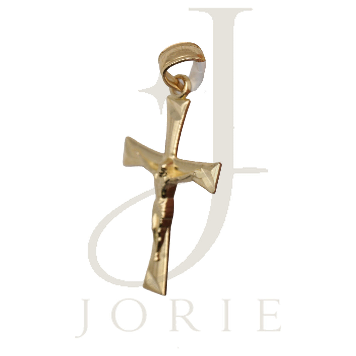 10k Yellow Gold Unisex Cross Crucifix Religious Charm Pendant
