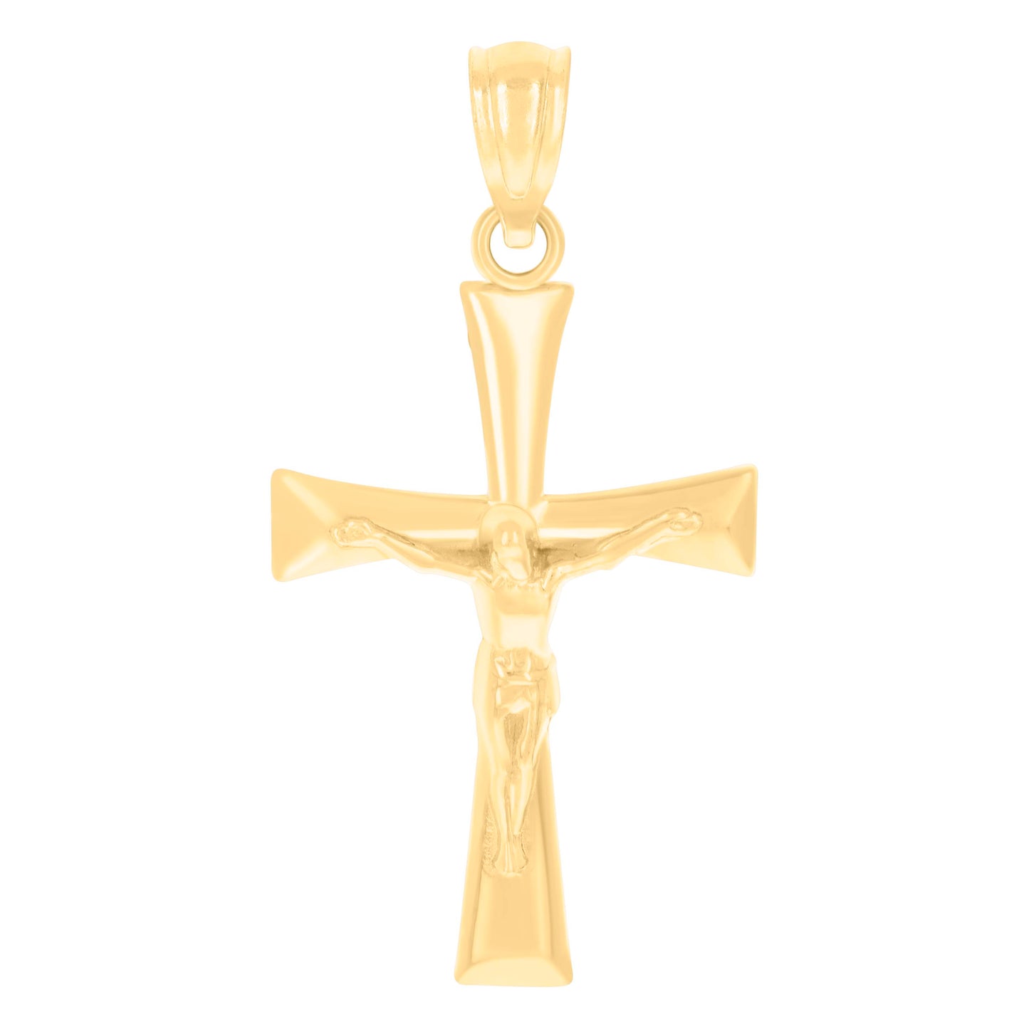 10kt Yellow Gold Unisex Cross Crucifix Religious Charm Pendant