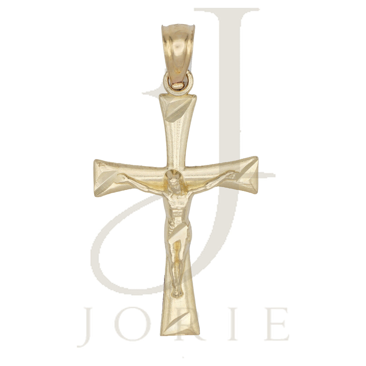 10k Yellow Gold Unisex Cross Crucifix Religious Charm Pendant