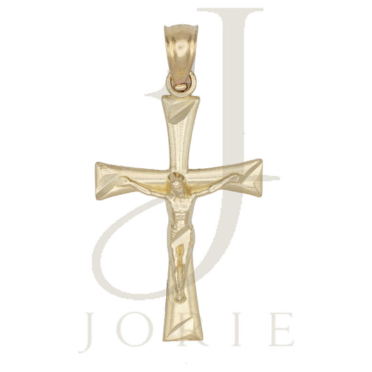 10k Yellow Gold Unisex Cross Crucifix Religious Charm Pendant