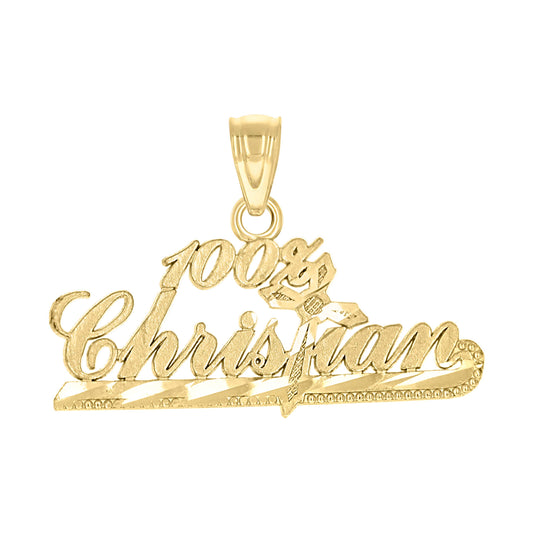 10k Yellow Gold Mens Women 100% Christian Religious Charm Pendant