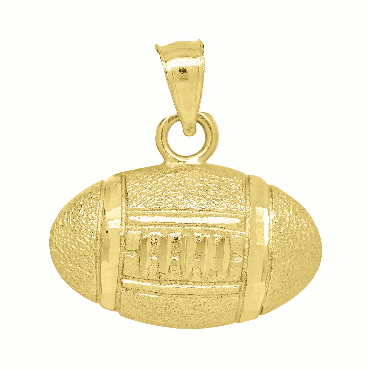 10k Yellow Gold Mens Football Sports Charm Pendant
