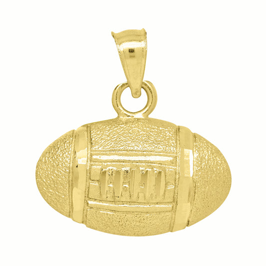 10k Yellow Gold Mens Football Sports Charm Pendant