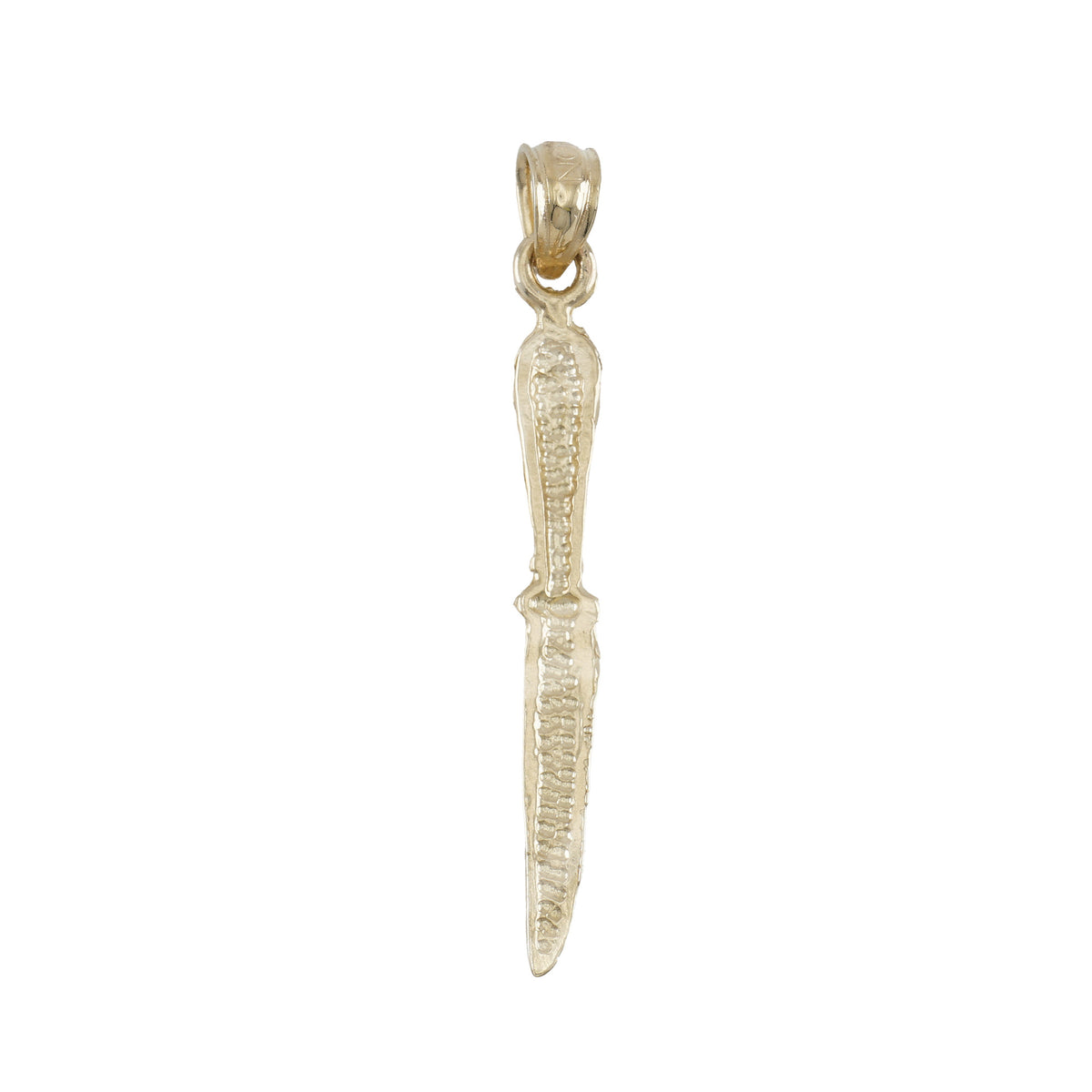 10k Yellow Gold Unisex Knife Tools Charm Pendant