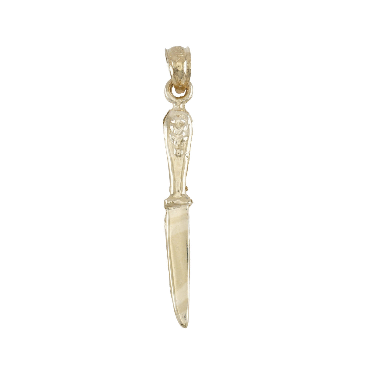 10k Yellow Gold Unisex Knife Tools Charm Pendant