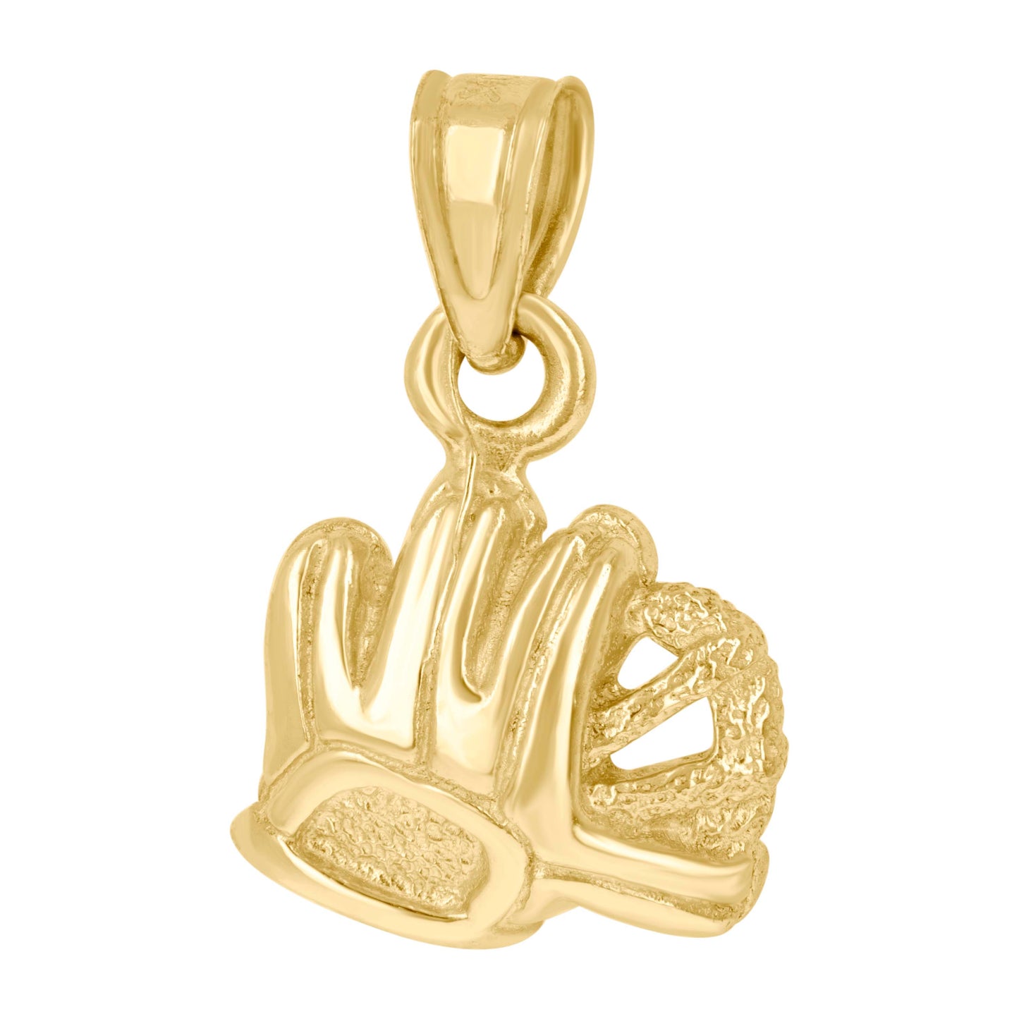 10k Yellow Gold Unisex Baseball Glove Ball Sports Charm Pendant