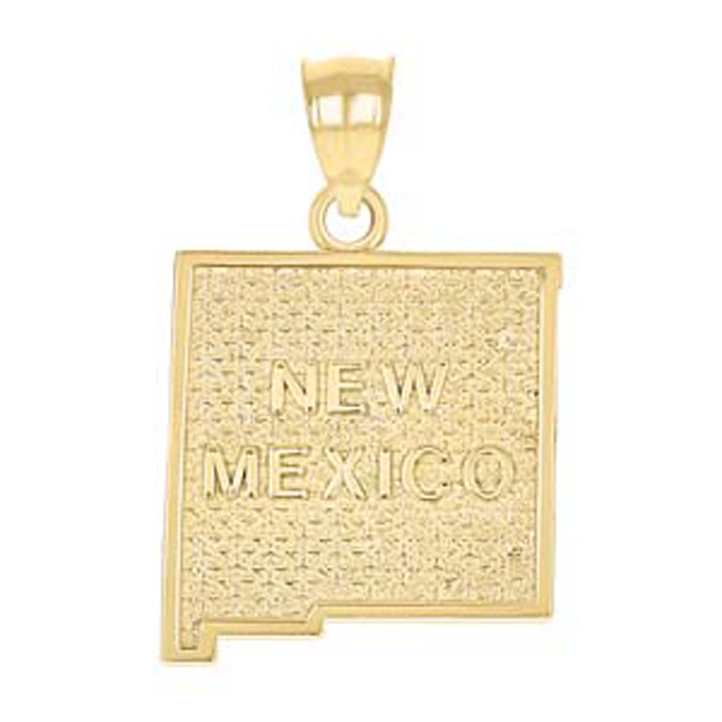 10k Yellow Gold Textured Unisex New Mexico State Charm Pendant
