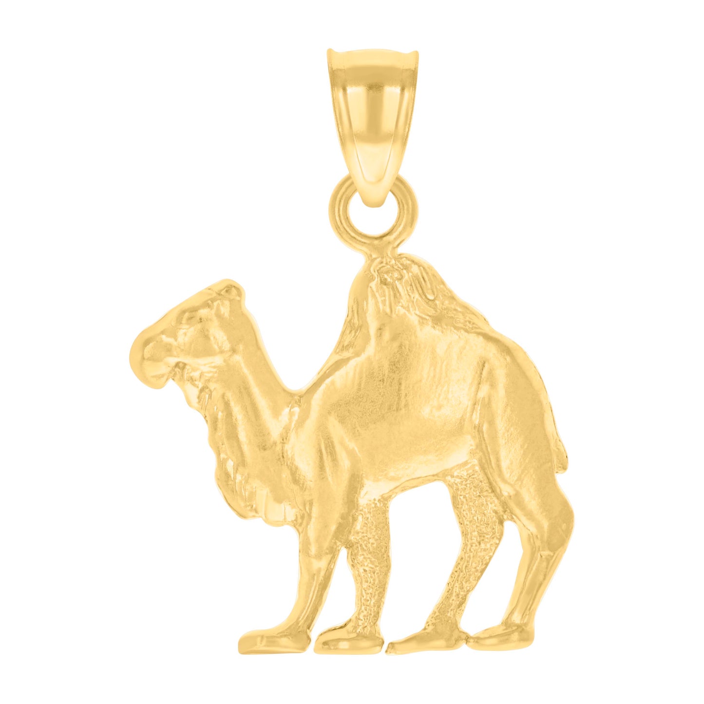 10k Yellow Gold Diamond Cut Unisex Camel Animal Charm Pendant