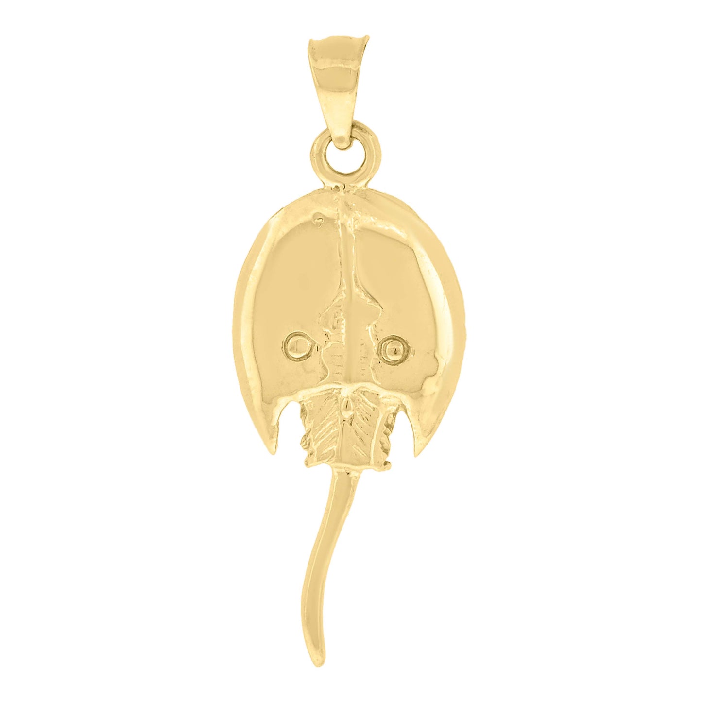 10k Yellow Gold Diamond Cut Unisex Sting Ray Fish Animal Charm Pendant