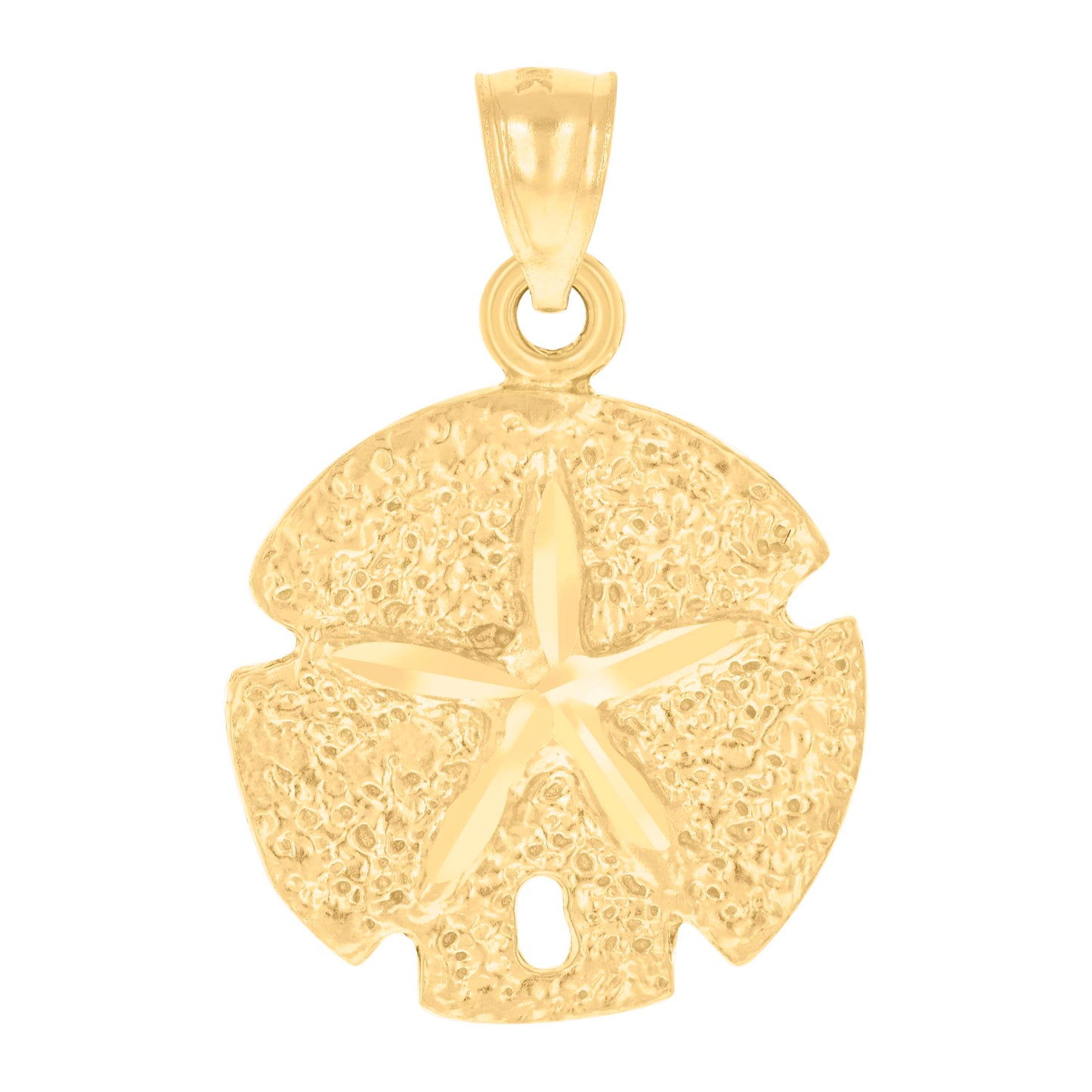 10k Yellow Gold Diamond Cut Womens Star Fish Animal Charm Pendant