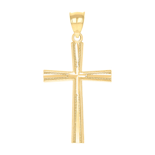 10kt Yellow Gold Unisex Cross Religious Charm Pendant