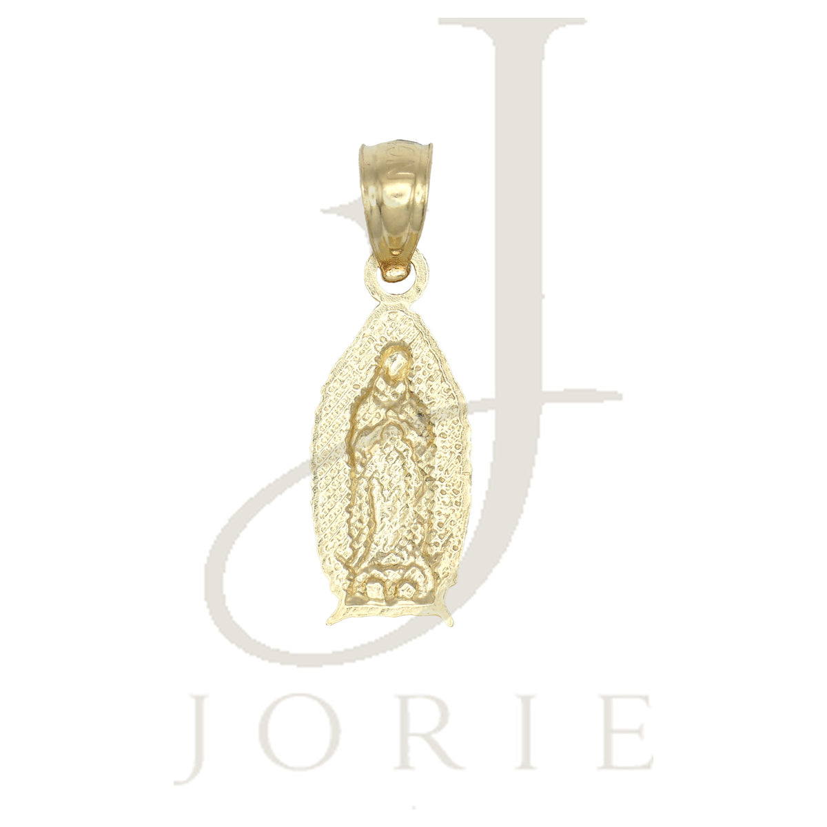 10k Yellow Gold Diamond-Cut Unisex Mary Guadalupe Religious Charm Pendant