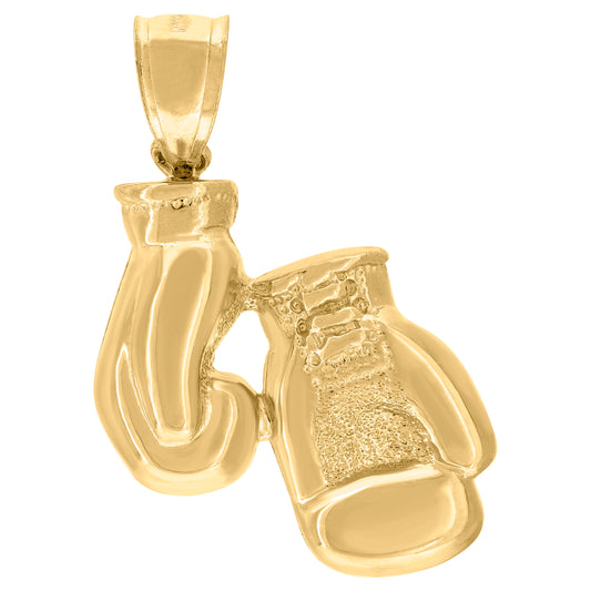 10k Yellow Gold Mens Boxing Glove Sports Charm Pendant