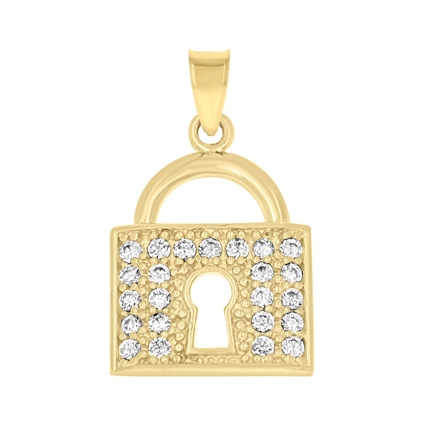 10k Yellow Gold Mens Cubic Zirconia Charm Pendant