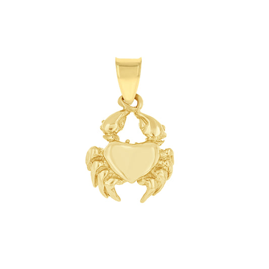 10k Yellow Gold Womens Cancer Zodiac Sign Charm Pendant