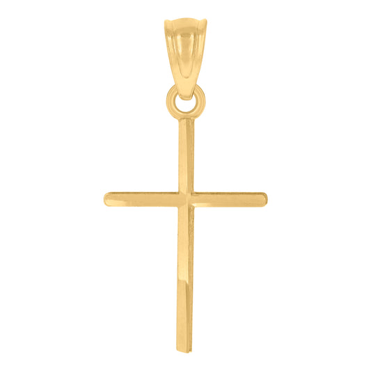 10kt Yellow Gold Unisex Cross Religious Charm Pendant