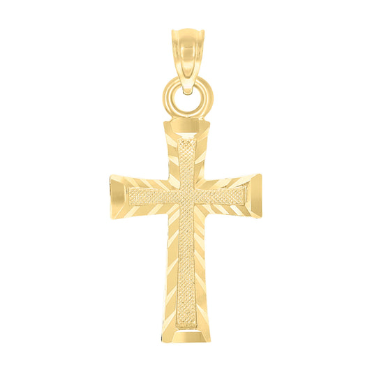 10kt Yellow Gold Womens Mens Unisex Cross Religious Charm Pendant