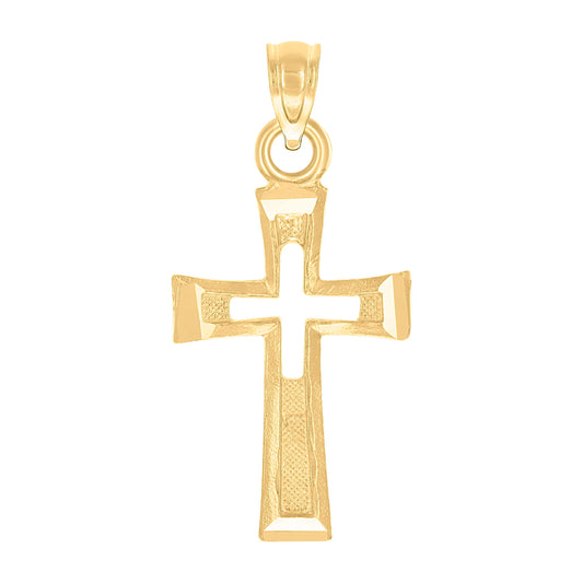 10kt Yellow Gold Womens Mens Unisex Cross Religious Charm Pendant
