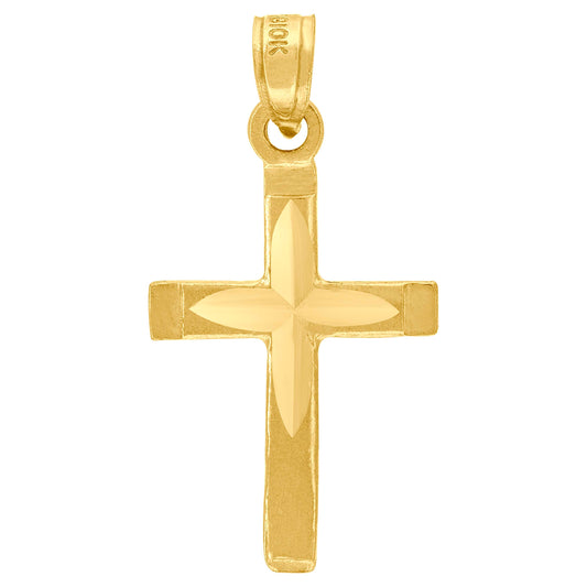 10kt Yellow Gold Womens Mens Unisex Cross Religious Charm Pendant