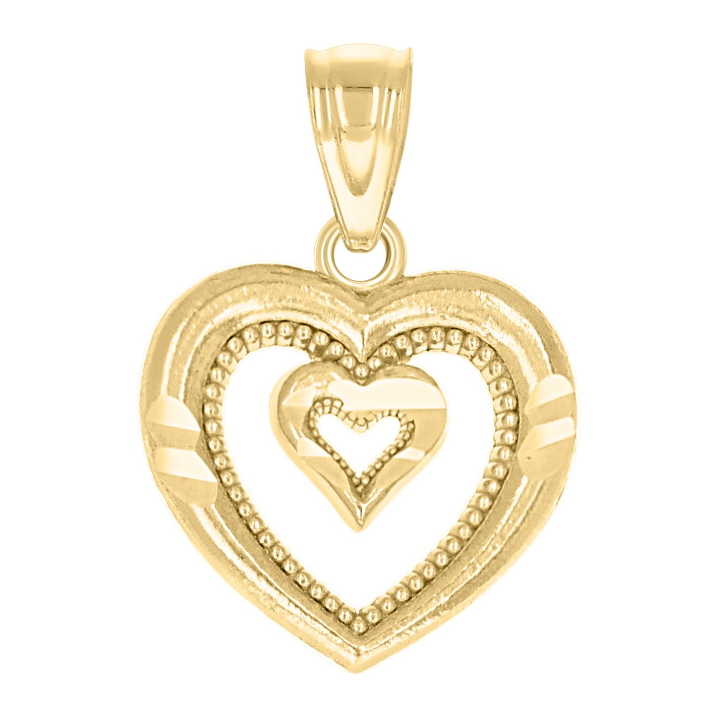 10k Yellow Gold Womens 2 Double Two Heart Charm Pendant