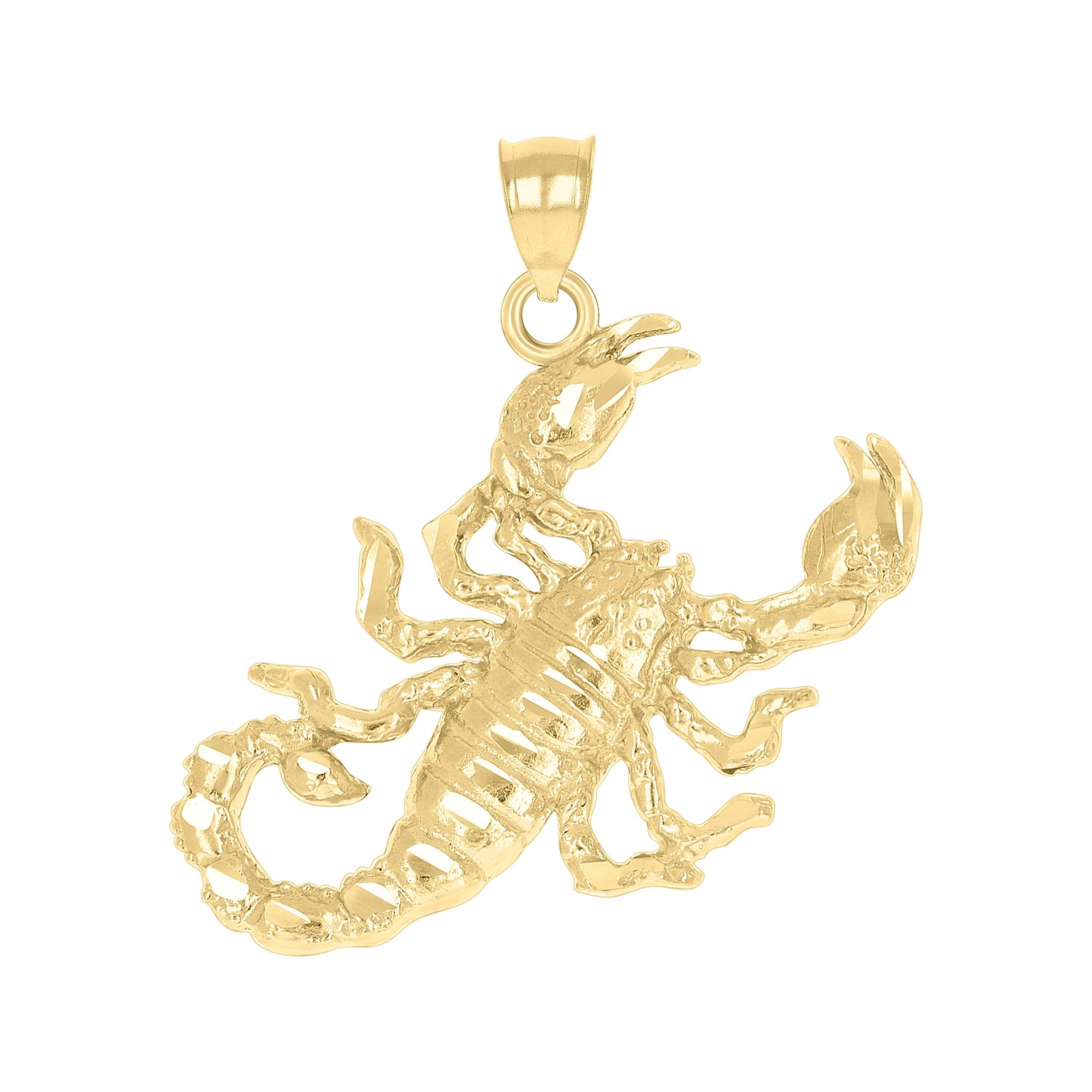 10k Yellow Gold Diamond Cut Unisex Scorpio Animal Charm Pendant