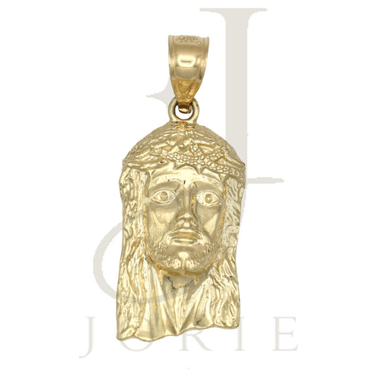 10k Two-Tone Gold Unisex Jesus Face Head Religious Charm Pendant