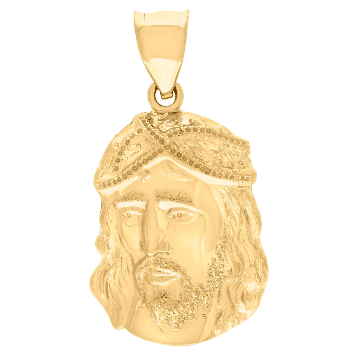 10kt Yellow Gold Mens Jesus Religious Charm Pendant