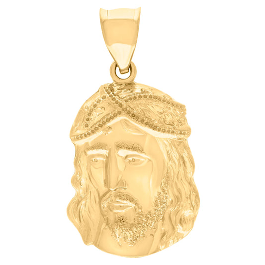 10kt Yellow Gold Mens Jesus Religious Charm Pendant
