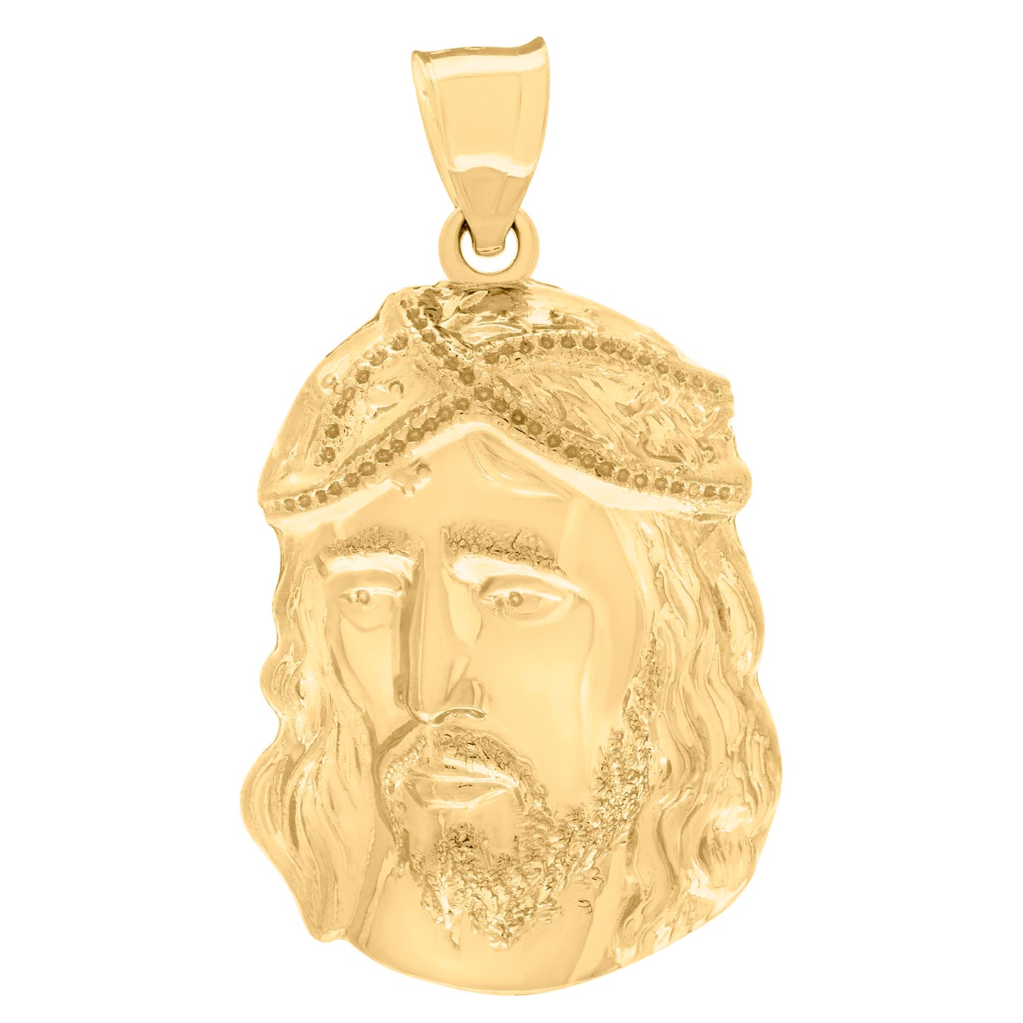 10kt Yellow Gold Mens Jesus Religious Charm Pendant