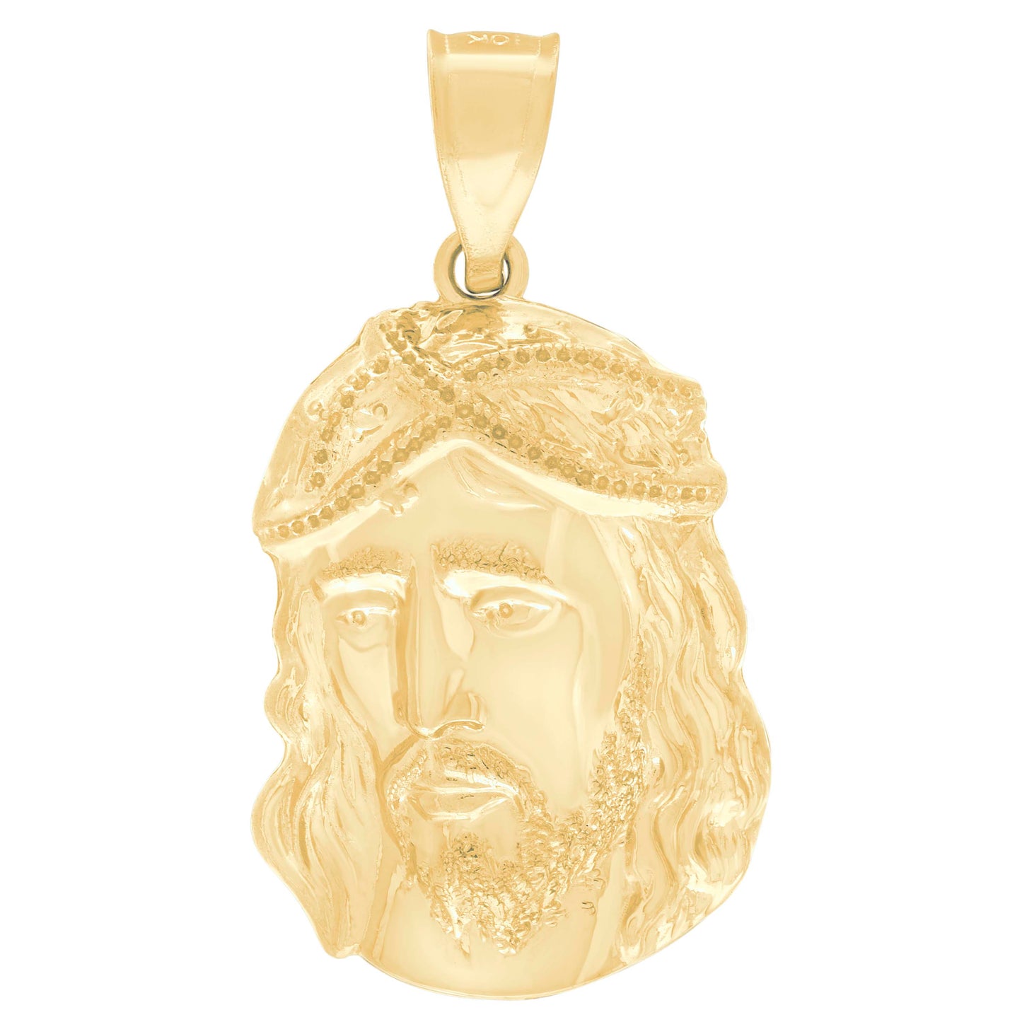 10kt Yellow Gold Mens Jesus Religious Charm Pendant