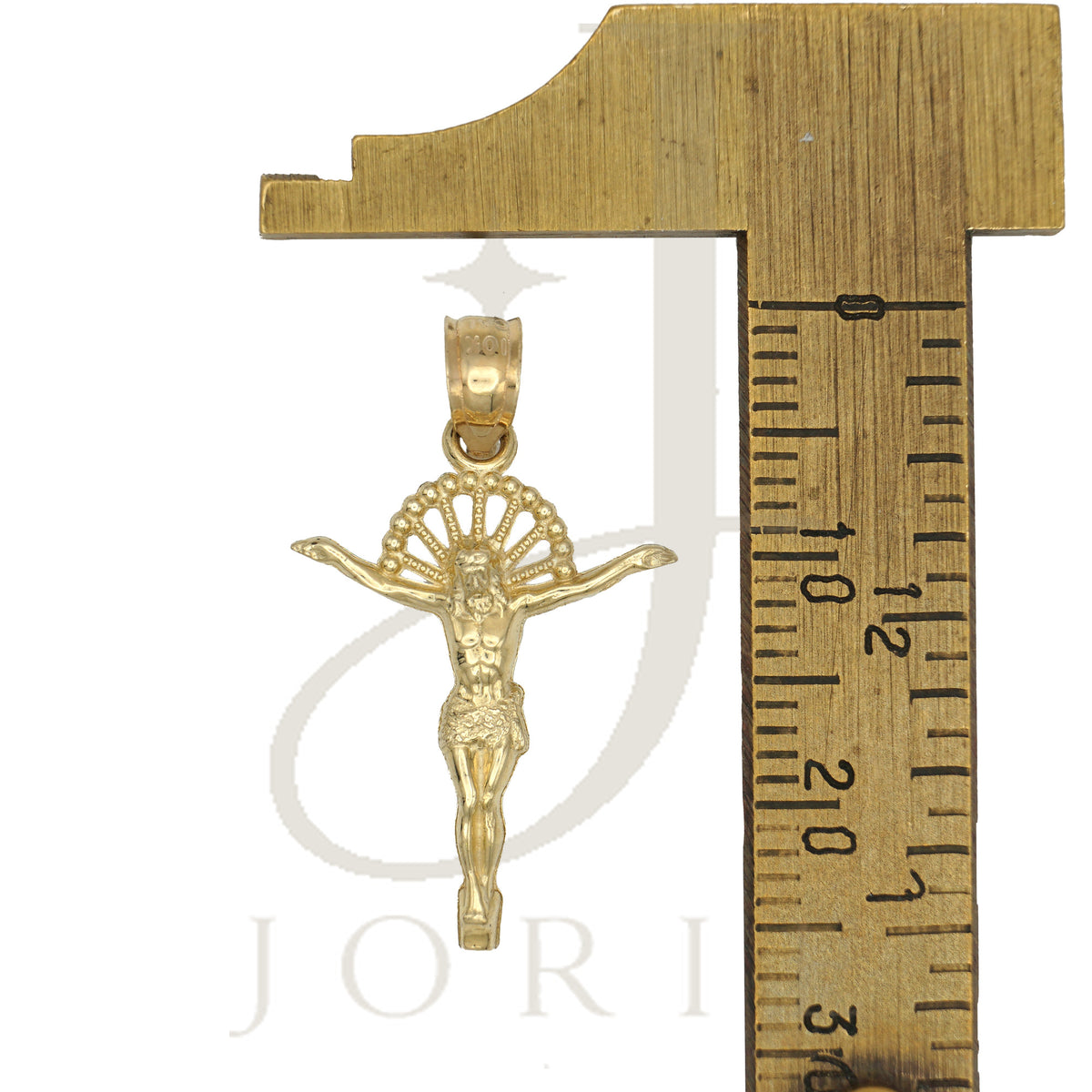 10k Yellow Gold Unisex Crucifix Religious Charm Pendant